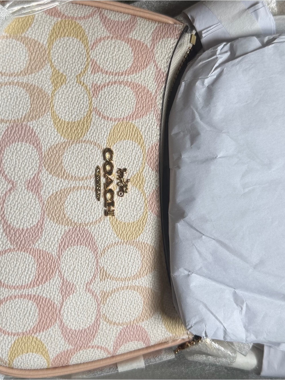Coach Signature Pastel mini Teri Pink & Cream Shoulder Bag - Picture 9 of 10